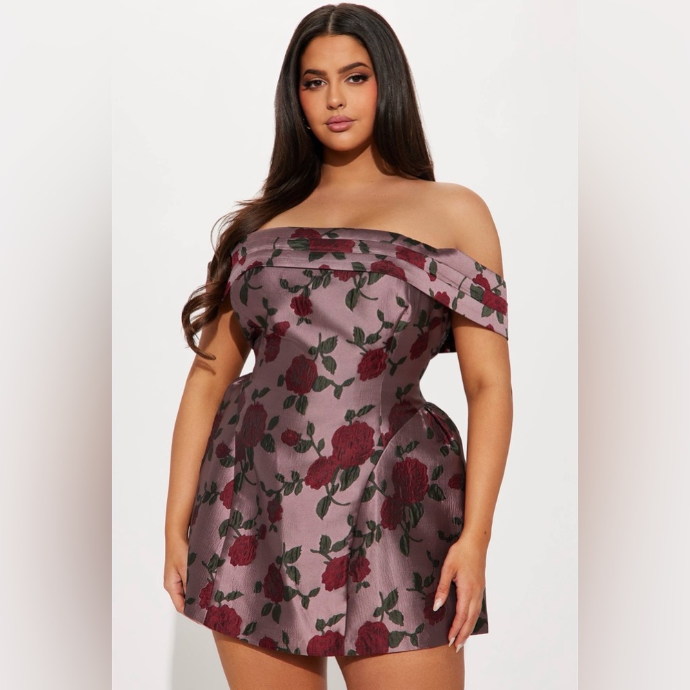 Elegant “Elsie” Floral Off-Shoulder Mini Dress